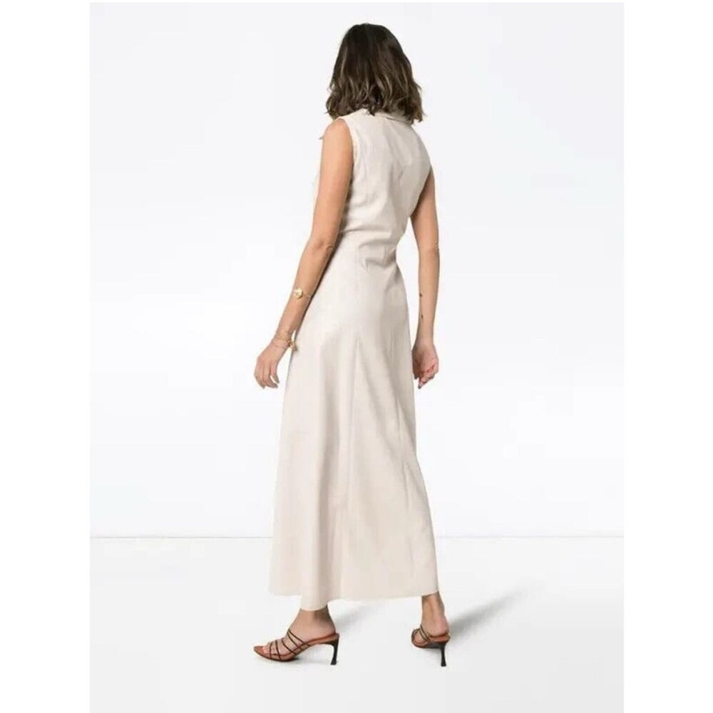 Nanushka Sharma sleeveless maxi dress in natural vegan leather size large NWT - Picture 2 of 11